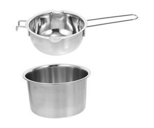 TOPPERFUN Pentola a Bagnomaria in Acciaio Inox 201 600ml, Set per Fusione Cera, Cioccolato e Burro, Scalda-caramelle per Uso Domestico e Professionale, Adatta a Pasticceria e Ristoranti