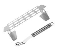 TOPPERFUN Pepper Grill Holder, Pepper Corer Tool, Graticola per Barbecue in Acciaio Inox, Argento, per Cucina e Barbecue, per Peperoni e Pollo