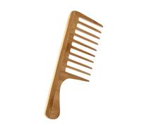 TOPPERFUN Pettine in Bambù Denti Larghi per Uomo, Pettine Professionale per Styling Chioma, Design Vintage, Grande Dimensione per Acconciature Texturizzate e Look Elegante