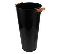 TOPPERFUN Porta Legna da Ardere in Ferro Nero Rotondo con Manico, Contenitore Robusto e Decorativo per Legna e Carbone, per Soggiorno e Ambienti Interni