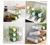 TOPPERFUN Portabottiglie Impilabile 2 Pezzi in Plastica PP Trasparente per Cucina e Frigorifero Organizzatore Multi-Livello Base Stabile per Bottiglie Sottovuoto e Bevande Accessorio