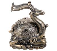 TOPPERFUN Posacenere con Coperchio Windproof in Lega di Zinco Portatile e Decorativo con Incisione Cervo Antivento per Fumatori per Balcone Ufficio e Casa Ashtray per Sigarette Indoor ed