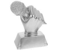 TOPPERFUN Premio Come Riconoscimento Microfono in Resina Argento per Superficie Liscia e Sottile per Concorsi di Canto e Gare Musicali