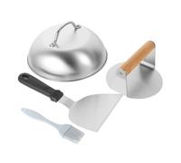TOPPERFUN Pressa Hamburger in Acciaio Inossidabile con Manico in Legno Strumento Ergonomico per Formare Polpette e Burger Ripieni Utensile Antiaderente per Grigliate e BBQ Outdoor