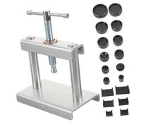 TOPPERFUN Pressa per Chiudere Casse Orologi Kit di Strumenti Plastica con 18 Stampi per Riparazione e Sostituzione Batterie Orologio Professionale per Appassionati e Orologiai