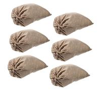 TOPPERFUN Sacchetti di Iuta Coulisse 20x30 Cm Borse Multifunzione Traspiranti per Verdure e Patate Riutilizzabili Riordino Casa 6 Pezzi