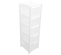 TOPPERFUN Scarpiera Pieghevole in Plastica Bianca Organizer Per Scarpe Alta e Stretta 6 Strati Scaffale Multifunzione e Ingresso Facile Da Pulire e Riporre