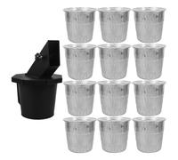 TOPPERFUN Secchio Raccogli-Olio in Metallo Nero da 44 Oz con Coperchio | 12 Rivestimenti in Stagnola, Installazione, Prevenzione Perdite, Ricambio Rapido