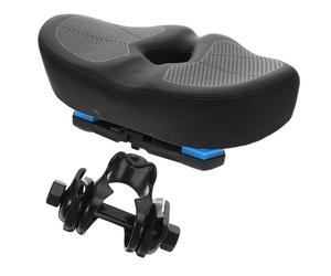 TOPPERFUN Sella Bici Comoda Corta in Schiuma Pu, Nera, Ventilata | Riduzione della Pressione, Superficie Antiscivolo, per Bici Pieghevoli e Cyclette Indoor, Guida Urbana