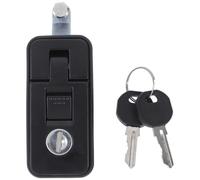 TOPPERFUN Serratura a Compressione con Leva Regolabile in Lega di Zinco Nera, Chiavistello di Sicurezza per Porta Scorrevole, Serratura per Armadietto e Cassetta degli Attrezzi Adatta