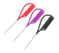 TOPPERFUN Set 3 Pettini a Coda per Parrucchieri in Metallo - Pettini a Coda Lunga e Pettine per Separazione Chioma - Accessori Professionali per Colore Balayage e Styling Salon