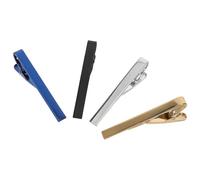 TOPPERFUN Set 4 Fermacravatta da Uomo in Metallo Finitura Liscia Clip Rotonda Antiscivolo per Camicia e Abito Accessori Formali per Riunioni Colloqui e Eventi Professionali