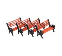 TOPPERFUN Set 4 Mini Mobili da Parco in Miniatura per Casa delle Bambole, Mini Panchine Realistiche per Decorazioni, Accessori per Casa di Scena per Giardino e Ragazzo Ragazza