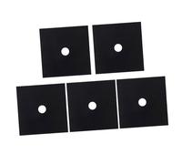 TOPPERFUN Set 5 Pezzi Coperture per Bruciatori Rivestito Nero Foro Centrale Pretagliato, Facile da Pulire, Protezione Riutilizzabile per Piani Cottura a Gas