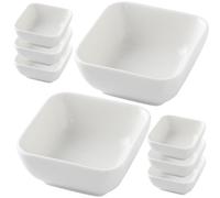 TOPPERFUN Set 8 Pezzi Piatti di Salsa in Ceramica Quadrati, Piccoli Piatti Antipasto per Condimenti e Immersione, per Ristoranti, Barbecue, Picnic e Uso Domestico