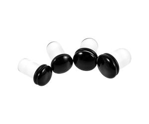 TOPPERFUN Set di 4 Dilatatori per Orecchie in Vetro Nero Design Sicuro a Forma di Fungo, per Piercing al Trago, Adatti a Stili Quotidiani e Attivi