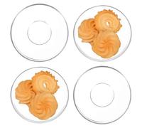 TOPPERFUN Set di 4 Piattini Caffe in Vetro Trasparente Rotondi, Resistenti e Non Facili da Deformare, per Hotel e Sale Yoga Design Delicato e Stile Raffinato Riutilizzabile
