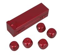 TOPPERFUN Set di Dadi in Metallo Rosso, Set di Dadi in Lega di Alluminio 6 Facce, Custodia Rettangolare, Portatile, per Giochi da Tavolo e Drinking Games, per Gruppi e Famiglia