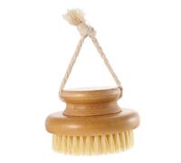 TOPPERFUN Spazzola Naturale Per Corpo in Bambù, Scrubber Esfoliante Rotondo Per Doccia, Strumento Per Bagno Quotidiano Testina Liscia, Adatta a Uomo e Donna