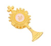 TOPPERFUN Spilla Smaltata Religiosa la Santa Comunione Spilla a Croce del Calice Color Oro per Feste e Cerimonie Cattoliche