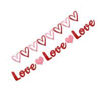 TOPPERFUN Striscione a Forma di Cuore da Appendere per San 2 Pezzi, Decorazione Sospesa in Carta Glitterata per Feste e Matrimonio, Oggetto Fotografico per Pareti, Porte e Soffitti