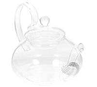 TOPPERFUN Teiera in Vetro Trasparente 400Ml Manico Resistente al Calore per Casa e Ufficio Bollitore per Tè AI Fiori e Tisane Contenitore Pratico per Preparazione e Servizio del Tè