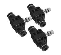 TOPPERFUN Valvola Pneumatica a Spillo Regolabile in Linea Connettore a Innesto Rapido per Tubi, Set da 3 Pezzi, Controllo Preciso del Flusso D’aria per Cilindri Pneumatici, Compatta