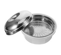 TOPPERFUN Vaporiera da Cucina in Acciaio Inossidabile per Microonde Cuoci-riso e Verdure Contenitore Vapore Multifunzione con Coperchio Antiperdita Capacità per Panini e Ravioli