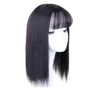 Toppers clip in corona toppers Hair for Women Toupee Part Wiglets Hairtopices per lieve perdita di capelli Volume per la copertura dei capelli grigi (nero, 25 cm)