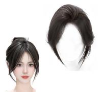 Toppers for Capelli Con Frangia Francese for Donna Posticci Superiori In Capelli Umani Veri Al 100% Topper Con Base In Rete Da 7 X 11 Cm 27 Cm Extensions for I Capelli for Perdita Di Capelli(Black)