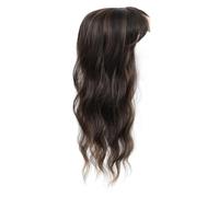 Toppers for capelli da donna Parrucche sintetiche ondulate lunghe da 20 pollici con frangia - Posticci con clip for capelli diradati, Extension per Capelli(1B/30)