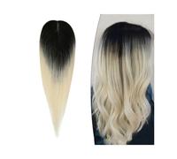 Toppers per capelli da donna Topper for capelli Clip in Toppers for capelli umani T1B/60 Pezzi di capelli naturali dritti fatti a mano con base mono for donne con capelli diradati Aggiungi volume ai c