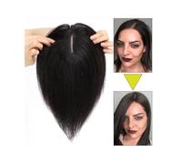 Toppers per capelli da donna Topper for capelli da donna, veri capelli umani, 10/12" di capelli vergini brasiliani, base in seta, clip in pezzi di capelli lisci for aumentare il volume dei capelli Cli