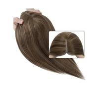 Toppers per capelli da donna Topper for capelli lisci for donna, parte centrale 8x10 cm Base mono nodo singolo Topper for capelli fatto a mano all'uncinetto con clip nelle estensioni dei capelli umani