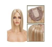 Toppers per capelli da donna Topper for capelli umani da 6-18 pollici for donne, capelli veri senza frangia 10*12 CM base in seta for iniezione Topper for capelli con clip nelle estensioni dei capelli
