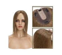 Toppers per capelli da donna Topper for capelli umani da 6-18 pollici for donne, capelli veri senza frangia 10*12 CM base in seta for iniezione Topper for capelli con clip nelle estensioni dei capelli