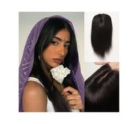 Toppers per capelli da donna Topper for capelli veri capelli umani, 4"×4.5" base di seta traspirante Topper for capelli neri naturali pezzo di capelli Remy lisci for donne con capelli diradati e perdi