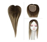 Toppers per capelli da donna Toppers for capelli umani lisci 13×13CM Copertura ampia area Mono Base PU rivestito Pezzo for capelli Ombre Marrone Biondo misto Clip in Remy Hair Toppers Clip per capelli