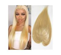 Toppers per capelli Topper for capelli lisci e setosi #613 Topper for capelli umani biondi 15x16 cm grande base in seta, clip for capelli vergini europei, pezzo di capelli lisci for donne Topper per p