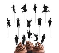 Toppers per cupcake di laurea, decorazioni per torte di laurea - Stick di carta per gli antipasti decorazioni | Set di 14 piccole scelte di decorazioni alimentari, decorazioni per cupcake congratulazi