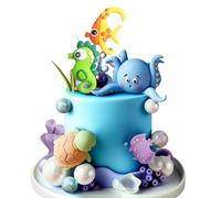 toppers per torta under the sea topper per torta con animali dell'oceano decorazioni per feste a tema oceano e mare decorazioni per torte di compleanno per babyshower under the sea