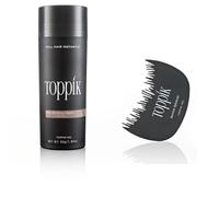 TOPPIK 55 gr. Hair Fibers + Comb SET - Extension per capelli Compressore di Pelata Fibre randagi, Colore:Marrone Chiaro
