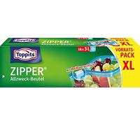 Toppits - Borsa universale con zip 18 x 3 l trasparente