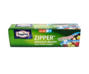 Toppits Sacchetti Universali Con Zip 1L 12 Pezzi Trasparenti