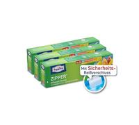 Toppits Zipper sacchetto multiuso 3 x 18 pezzi - Pellicola speciale resistente agli strappi, riutilizzabile, trasparente