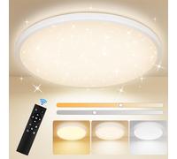 TOPPLEE Lampada da soffitto a LED dimmerabile, 3000 K-6500 K, con telecomando, lampada da soffitto rotonda, per cucina, cameretta dei bambini, camera da letto, soggiorno, 30 cm