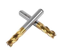 TOPPROS - Set di 2 punte per fresa in titanio a 4 taglienti, con gambo dritto in acciaio HSS CNC, da 8 mm, per legno, alluminio