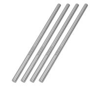 TOPPROS - Set di 4 barre rotonde in acciaio, diametro 8 mm, per tornio HSS, 200 mm di lunghezza, per torni, barenatrice, asse in miniatura, perno cilindrico fai da te