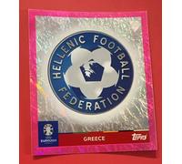 TOPPS EURO 2024 PARALLEL STICKER SWISS ROSA PINK GREECE GRE1 BADGE B22