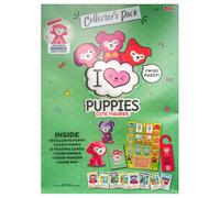 Topps I Love Puppies Cute Figure Collector's Pack Include 1 cucciolo fuzzy, 8 carte collezionabili, 1 raccoglitore di carte, 1 gancio per porta e 1 tappetino da gioco